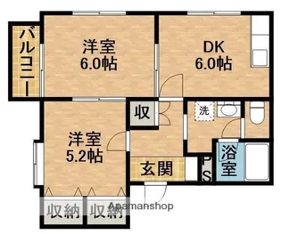 エバーグリーンⅢ【201号室】の間取り