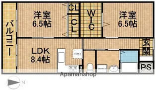 ココモ岡田マンション【2C号室】の間取り