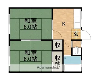 イトウハイツⅡ【2号室】の間取り
