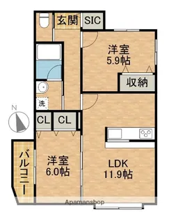 SKY ONE【4階】の間取り