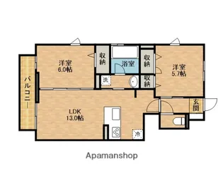 グラビティーノ小土【102号室】の間取り