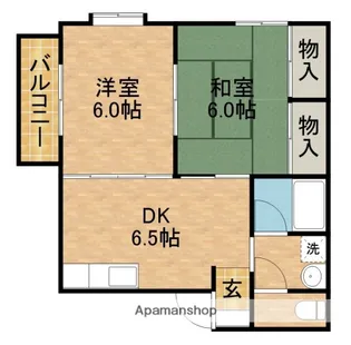 サンフラワーB【2D号室】の間取り