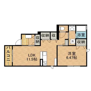 ルリアン緑【1階】の間取り