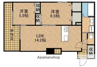 GENZ渡瀬 北館【1階】の間取り