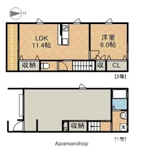 ユタカガレージハウスⅡ【1階】の間取り