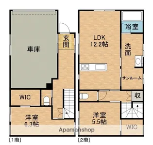 静岡県浜松市中央区曳馬5丁目【テラスハウス】の間取り