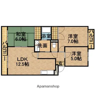 ヴィルヌーブ【1階】の間取り