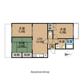 ぱーくたうんルナⅡ【3階】の間取り