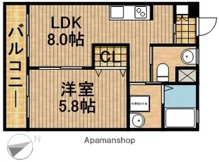 コーポワタナベ【2階】の間取り