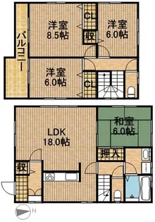 静岡県浜松市中央区三島町【一戸建】の間取り