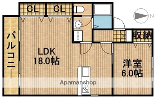 五平ハイツD【2階】の間取り