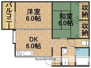 シャンボール大蒲C【1階】の間取り