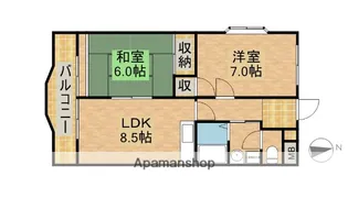 クレストベル【201号室】の間取り