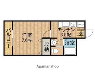 1Kの間取り画像
