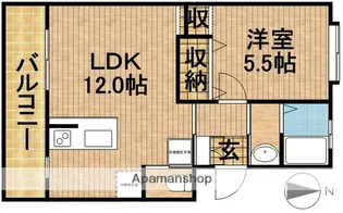 ラフィネ【102号室】の間取り
