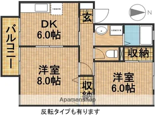 スカイハイツE【202号室】の間取り