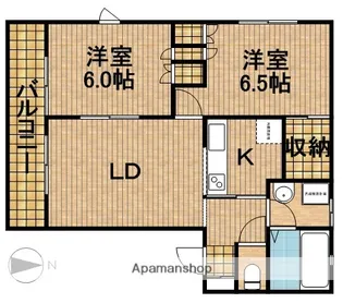 ラ・フォーゲルA【2階】の間取り
