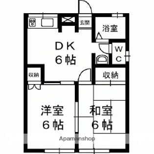 トレイシュアルボレーⅡ【202号室】の間取り
