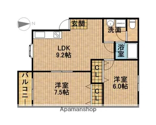 ハイツベルプラーナ【2階】の間取り