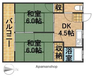 コーポ春風【2A号室】の間取り