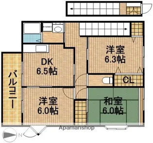 ハイステージ志都呂館Ⅲ【201号室】の間取り