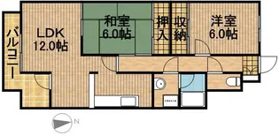 バウムコートA【3階】の間取り