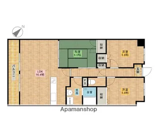ドラゴンズマンション山手【407号室】の間取り
