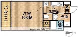 たちばな参番館【102号室】の間取り