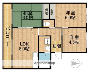 サンライズ弥栄Ⅲ【2階】の間取り