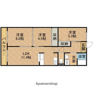 ユニライフ浜松Ⅱ【3階】の間取り