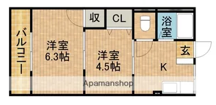 ジュネス【203号室】の間取り