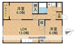 コーポラスヤマト【2階】の間取り