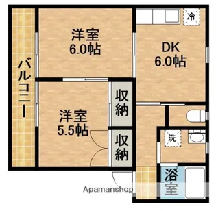 クローバーA【2階】の間取り