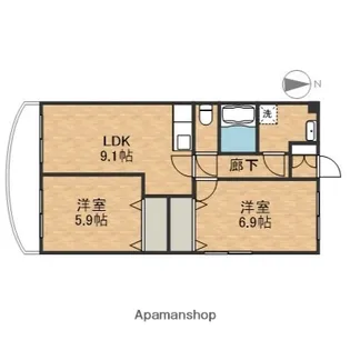アウスレーゼ【105号室】の間取り
