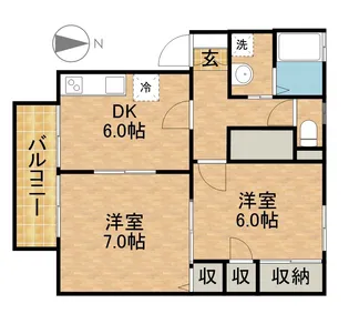 セジュールかあさ【1階】の間取り