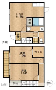 静岡県浜松市浜名区中条【テラスハウス】の間取り
