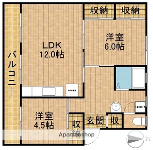 コーポラス三輪Ⅰ【3階】の間取り