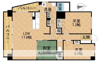 プレミスト元浜【4階】の間取り
