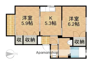 コーポワカヒガシⅠ【2階】の間取り