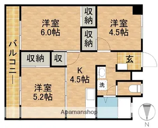 パレスはなやしき【1階】の間取り