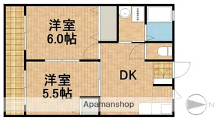 レオハイムB【2階】の間取り