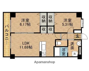 ベルメゾン藤枝【5階】の間取り