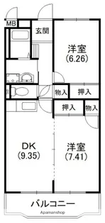 イーストライム【403号室】の間取り