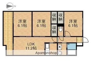 シャトル可美【1階】の間取り