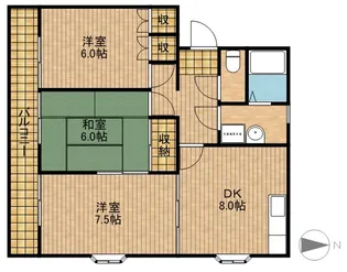 ニューシティ上西【2階】の間取り