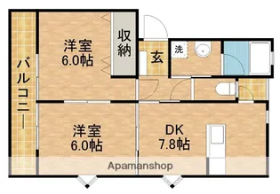 カクサン可美タウンA【101号室】の間取り