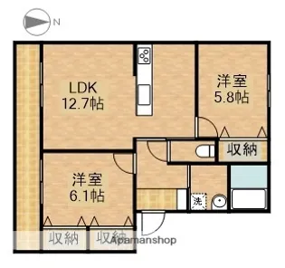 ラフォーレ天王Ⅱ【1階】の間取り