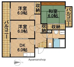 パレス和合【3階】の間取り