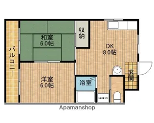 ハイツJUN A棟【2階】の間取り