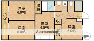 テスコム西伊場コーポ北棟【3階】の間取り